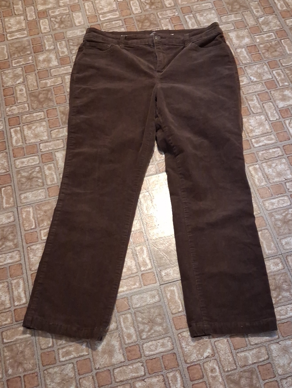 St. John's Bay Dark Brown Straight-Leg Corduroy Pants